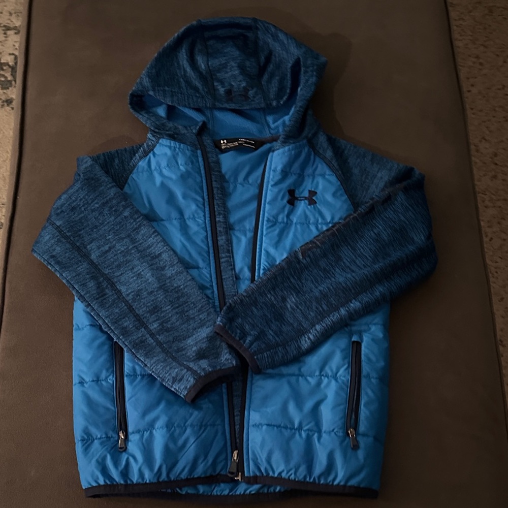 Under Armour Boys Blue Hooded Puffer Jacket